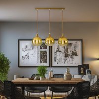 Eko-Light Hänglampa Monte, 3 lampor, balk, guld