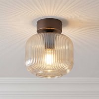 Loftlampe Salvia, brun/cognac, glas, Ø 15 cm, E14