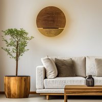 Nowodvorski Lighting LED-vägglampa Sun i trä