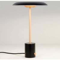 FARO BARCELONA LED-bordslampa Hoshi med dimmer, svart-koppar