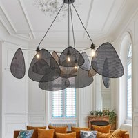 MARKET SET Screen XXL pendant light, 90 cm, black, rattan