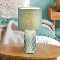 Globo Lampe de table Sofia, vert clair, hauteur 50 cm, tissu/verre
