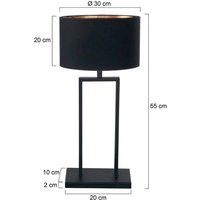 Steinhauer Bordslampa Stang, svart/svart-guld, höjd 55 cm, chintz