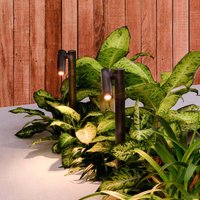 FARO BARCELONA Lampe sur piquet LED Spy, gris foncé, aluminium, hauteur 68,5 cm