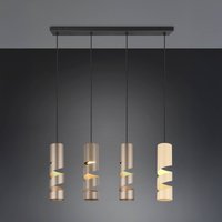 Trio Lighting Stream hanging light, multicoloured Length 80 cm 4-bulb metal GU10