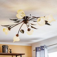 ONLI Miranda ceiling light, 6-bulb, oval, bronze