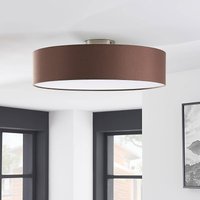 Lindby taklampa Sebatin, Ø 50 cm, ljusbrun, tyg, E27