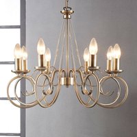 Lindby Lustre Marnia, 8 lampes, Ø 53 cm, laiton vieilli, E14
