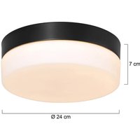 Steinhauer LED-taklampa Ikaro svart, Ø 24 cm, metall, plast