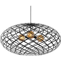 Lucide Suspension Wolfram, abat-jour ovale, 100 cm, noire