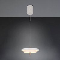 Trio Lighting LED-hänglampa Keaton, ljusgrå, Ø 40 cm, metall, CCT