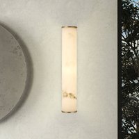 Searchlight LED bathroom wall lamp Wales, gold/marbled, 35 cm steel/resin