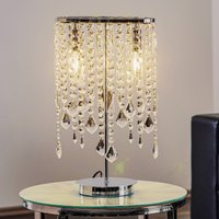 ONLI Lampe à poser Laila avec pendeloque en cristal à 2 lampes