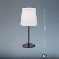 FISCHER & HONSEL Rimini bordslampa, chintz, vit/svart, E14, 30 cm