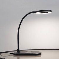 Lindby LED-bordslampa Siona svart CCT dimbar laddningsstation