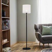 Tekstil gulvlampe Harris, fod sort, skærm hvid