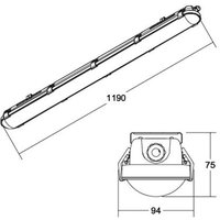 BRUMBERG Humid One Pro LED wraparound light DALI 119cm
