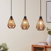 EGLO Suspension Adwickle, 3 abat-jour en fil naturel