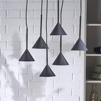 TK Lighting Cono Mini pendant light, 6-bulb, black GU10