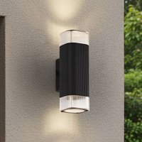 Applique d'extérieur Lindby Halvar, noir, 24 cm, 2 x GU10, IP65