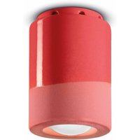 Ferroluce Plafonnier PI, cylindrique, Ø 8,5 cm, rouge