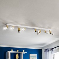 Luminex Ceiling spotlight Rondo white/gold 8-bulb