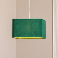 Maco Design Kwadro hänglampa, grön, 40 x 40 cm, velourväv