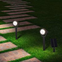 Näve LED solar ground spike light NOMI, black, set of 6, IP44