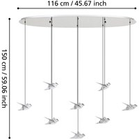 EGLO Stars of Light LED hanging light Paratebueno, chrome, 8-bulb.