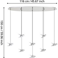 EGLO Stars Of Light LED-hänglampa Paratebueno, krom, 8 lampor.