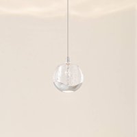 Lucande LED-pendellampa Hayley, Ø 9 cm, kromfärgad, glas