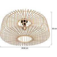 Steinhauer Taklampa Bloeba, Ø 60 cm, trä, natur, E27