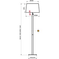 Aluminor Quatro Up lampadaire chêne clair/chromé