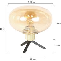Steinhauer Reflexion table lamp, Ø 22 cm, brass-coloured, glass