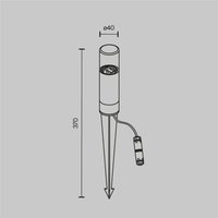 Maytoni GLIDE ground spike light, graphite, height 37 cm, IP54, G9