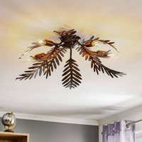 ONLI Taklampa Felce som ormbunke i brons, Ø 75 cm