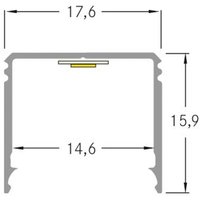 Profil de montage LED BRUMBERG One, aluminium, haut, 3 mètres