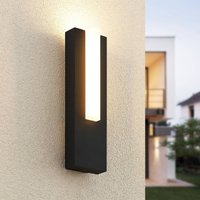 Lucande LED-utomhusvägglampa Virgalia, 31cm, antracit, IP65