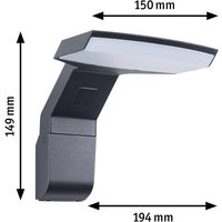 Paulmann Zenera LED-utomhusvägglampa, antracit, IP44