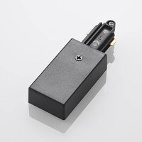 Lindby Linaro end power feed, black, single-circuit track lighting system