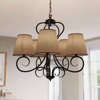 Lamkur Midgrad chandelier, 5-bulb, brown