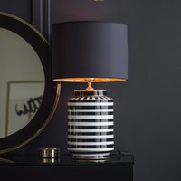 PR Home Gatsby table lamp, Ø 30 cm, ceramic/textile