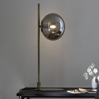 Markslöjd Dione table lamp, brass/smoke grey, glass, iron