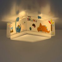 Dalber DINOS children's ceiling lamp, white/coloured