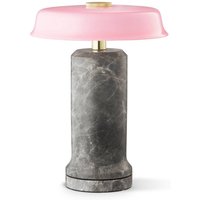 DESIGN BY US Trip No. 2 LED table lamp, silver/rose, marble, glass