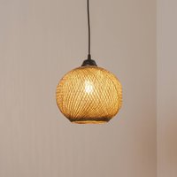 MODELSA Hänglampa Yumak, brun, Ø 26 cm, rep, 1 lampa