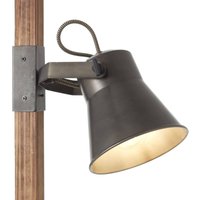 Brilliant Plow floor lamp with 2 spots, black/dark wood