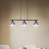 Lindby Hänglampa, svart, glas, längd 75 cm