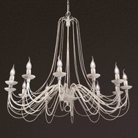 ORION Rustic country style chandelier Antonina, 12-light