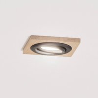 Lamkur Lampe encastrée au plafond Tobby, 10 x 10 cm, lot de 3 en bois de chêne GU10